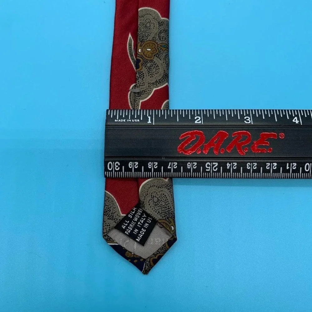 Christian Dior Red Floral Paisley Silk Designer Preppy Men's Classic Neck Tie